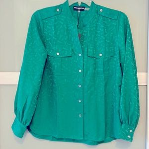NWT Karl Lagerfeld Jacquard Utility Blouse Size M